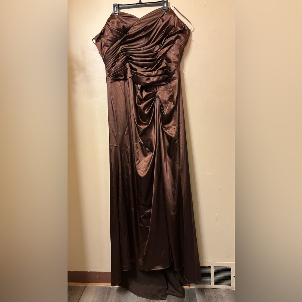Cinderella Brown Ruched Maxi Dress size 3XL